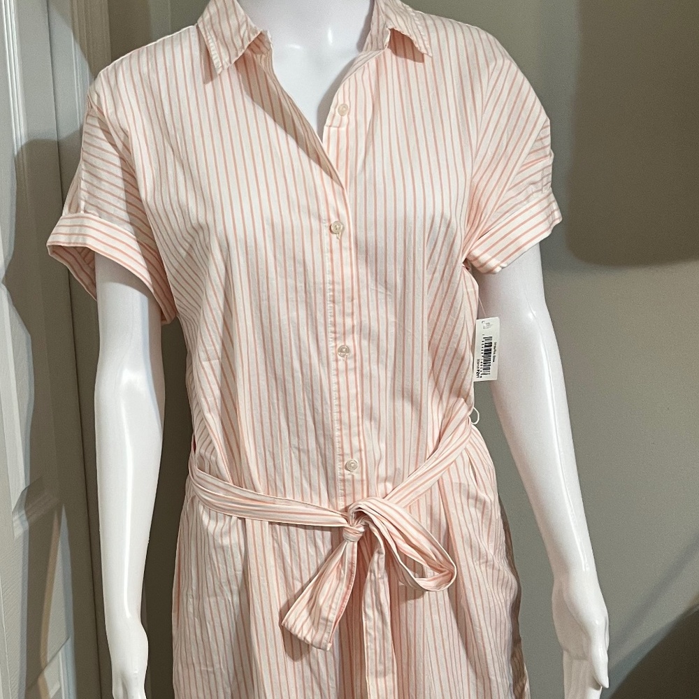 Striped white/peach Dress